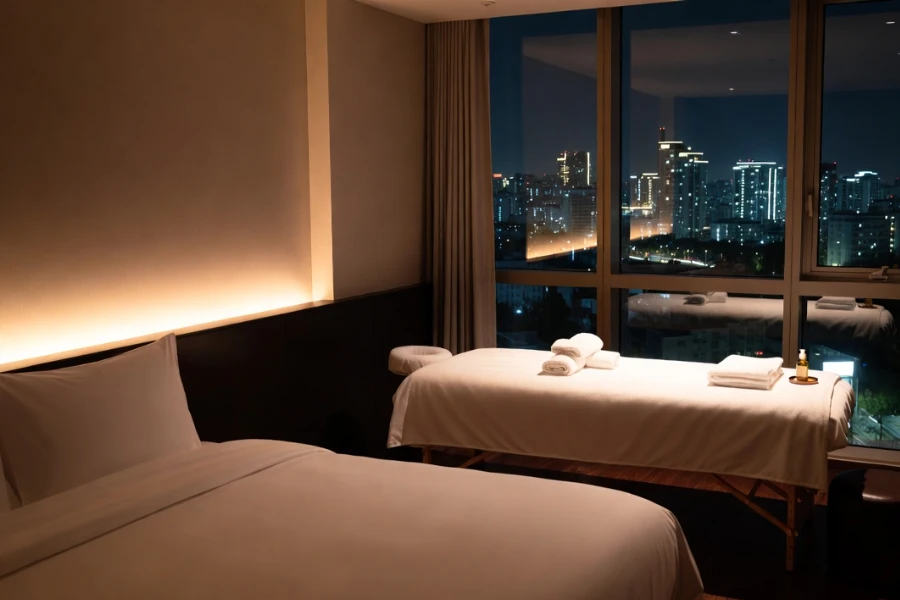 강남구출장마사지 예약이 몰리는 저녁 시간대의 호텔 힐링 공간